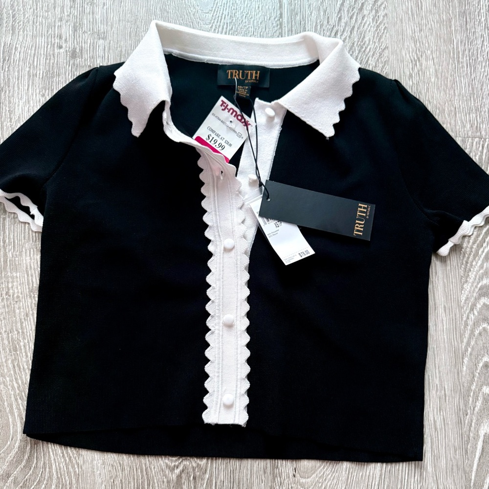 (SOLD) Truth Kids Black and White Button-Up Shirt